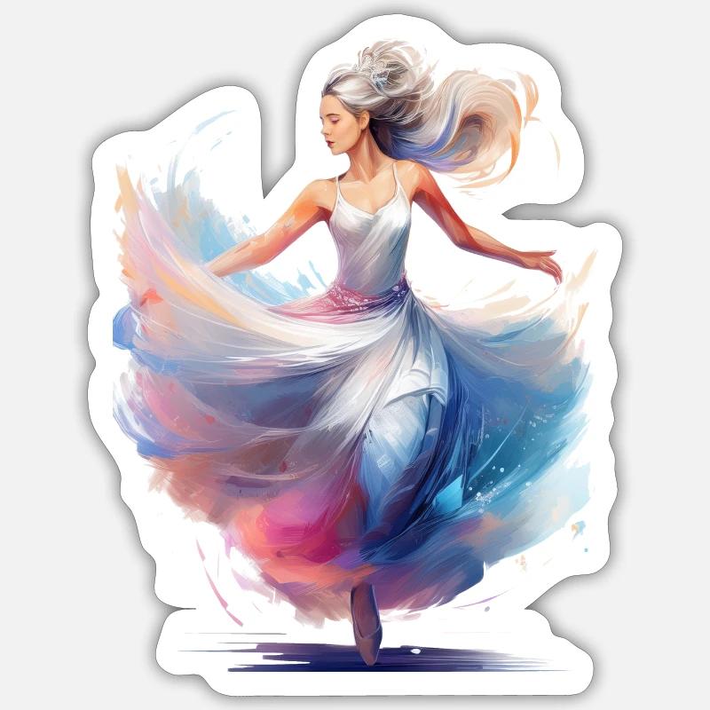 Danseur - Sticker taille S (10 x 10 cm) - blanc mat
