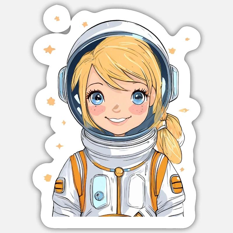 Astronaute - Sticker taille S (10 x 10 cm) - blanc mat