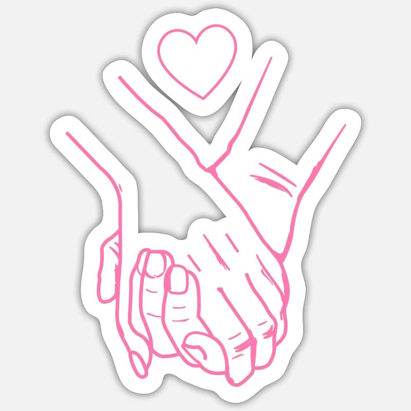 Mains Coeurs - Sticker taille S (10 x 10 cm) - blanc mat