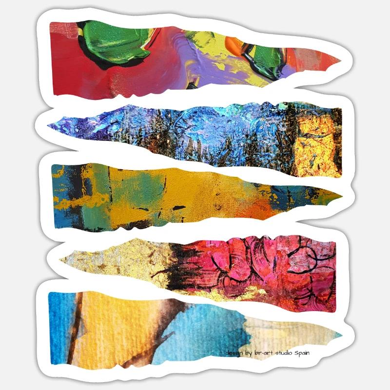 Conception abstraite de couche de peinture colorée Sticker taille S (10 x 10 cm)