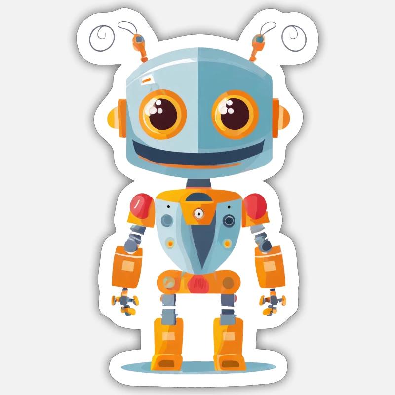 Robot - Sticker size S (10 x 10 cm) - white matte