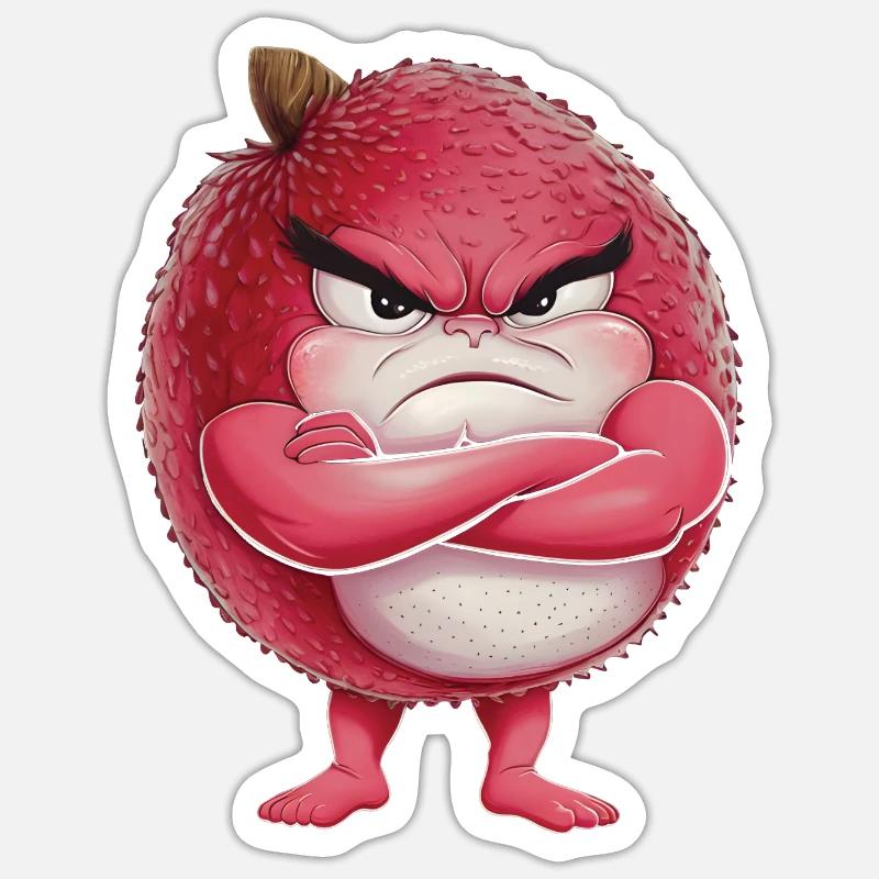 Litschi - Sticker Größe S (10 x 10 cm) - Mattweiß