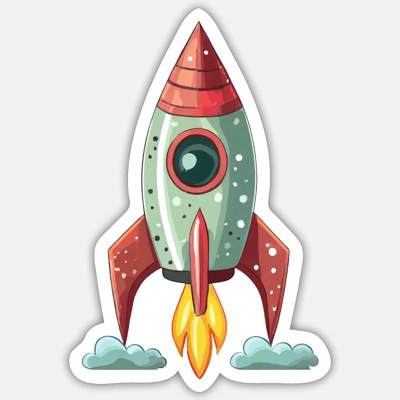 Rocket - Sticker size S (10 x 10 cm) - white matte