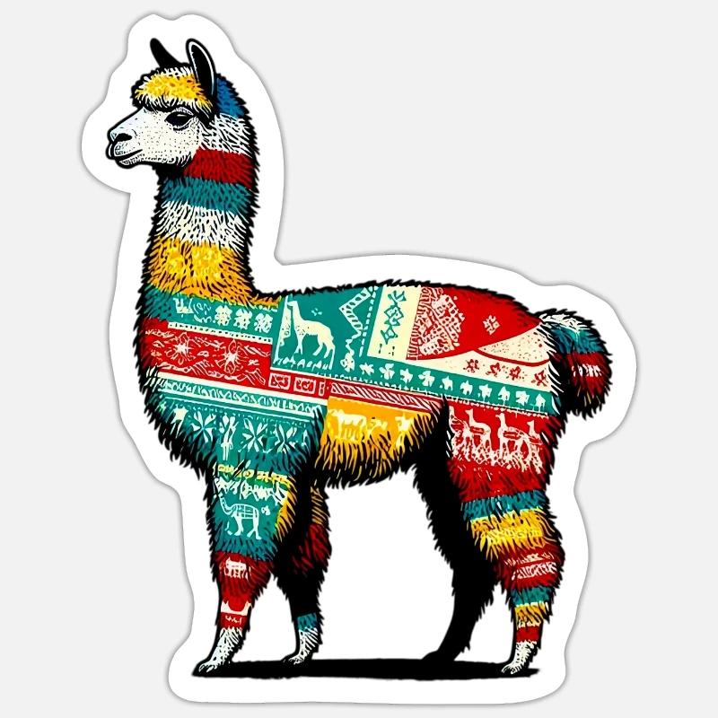 Alpaca - Sticker size S (10 x 10 cm) - white matte