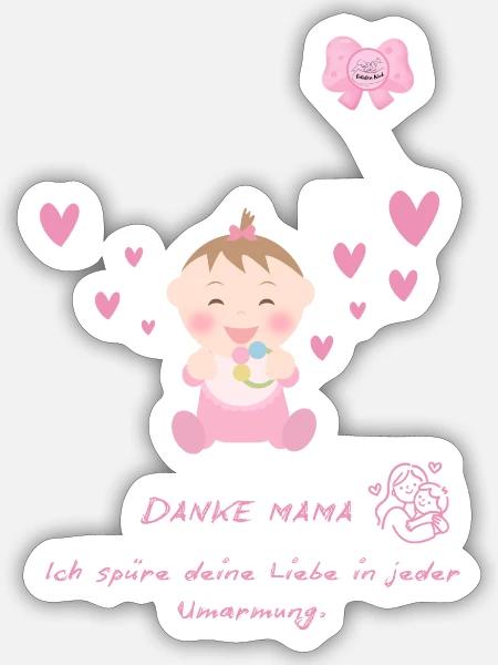 Neugeborene und Babysprüche - Geliebtes Kind - Sticker Größe S (10 x 10 cm) - Mattweiß
