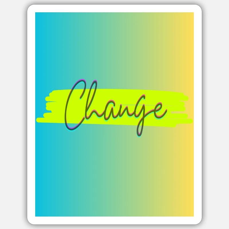 Changer « la turquoise devient jaune » - Sticker taille S (10 x 10 cm) - blanc mat