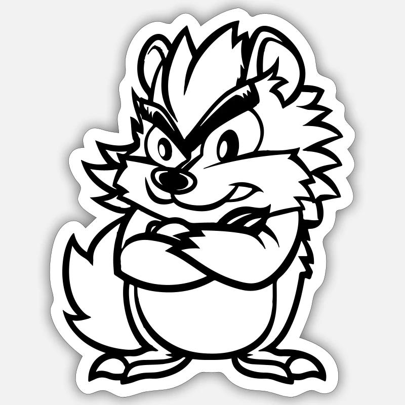 hérisson - Sticker taille S (10 x 10 cm) - blanc mat