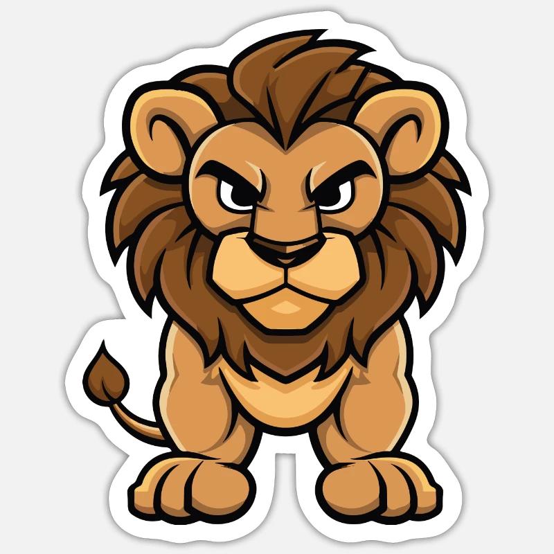löwe - Sticker Größe S (10 x 10 cm) - Mattweiß