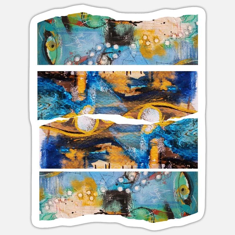 Expression colorée abstraite - Sticker taille S (10 x 10 cm) - blanc mat