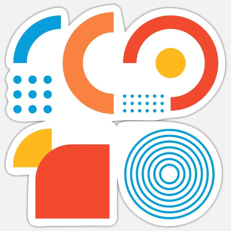 "Modern geometric print" - Sticker size S (10 x 10 cm) - white matte
