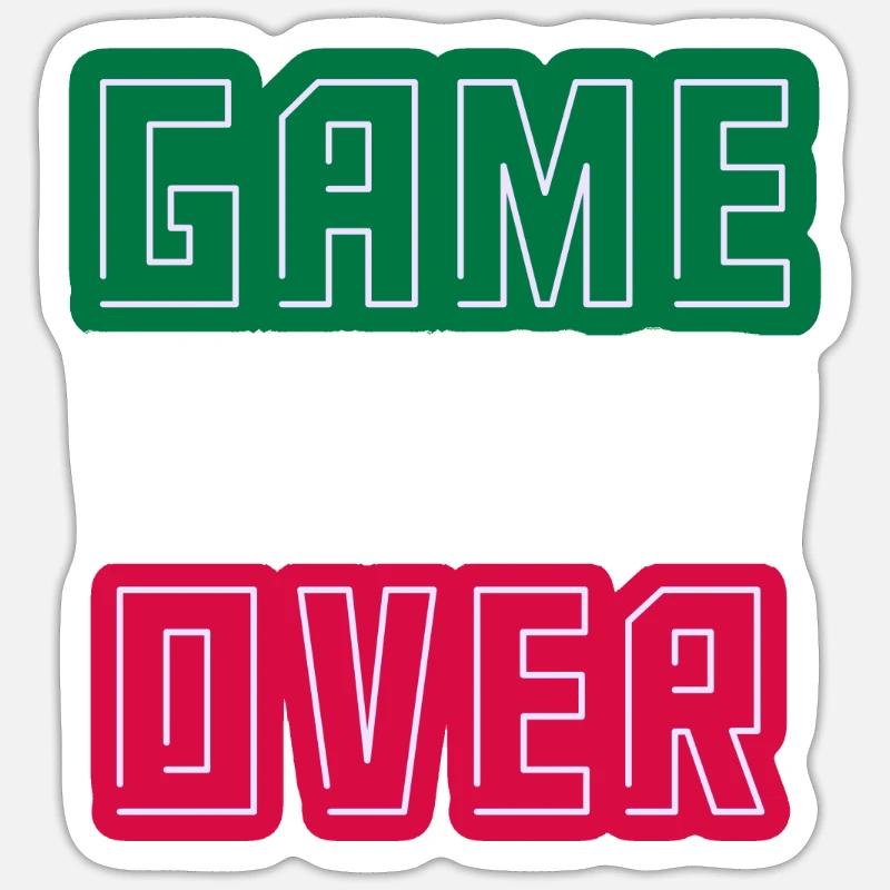 Game Over, Completion Level Unlocked - Sticker size S (10 x 10 cm) - white matte