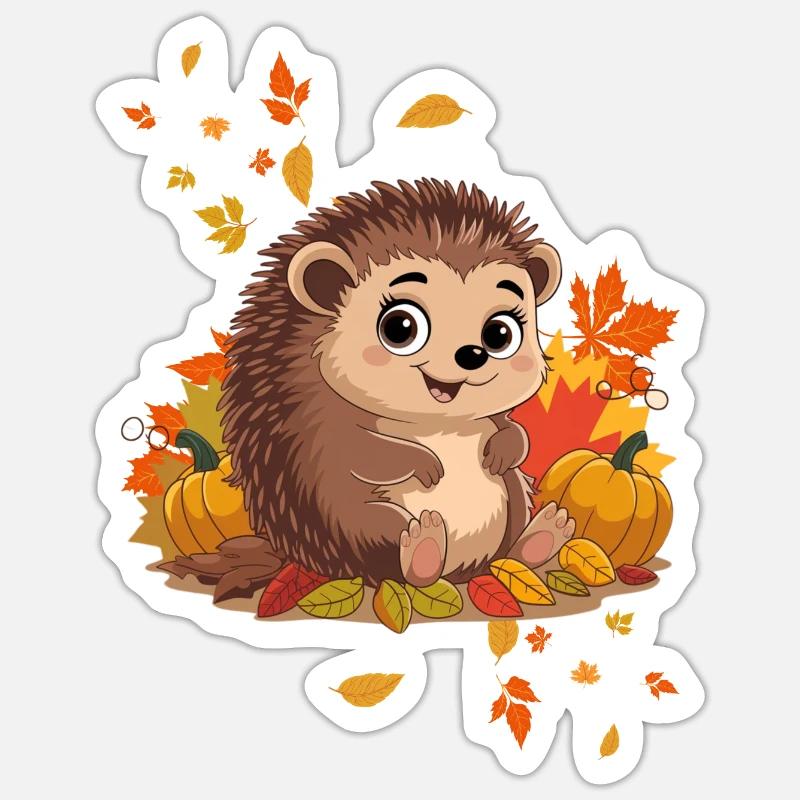 Automne - Sticker taille S (10 x 10 cm) - blanc mat