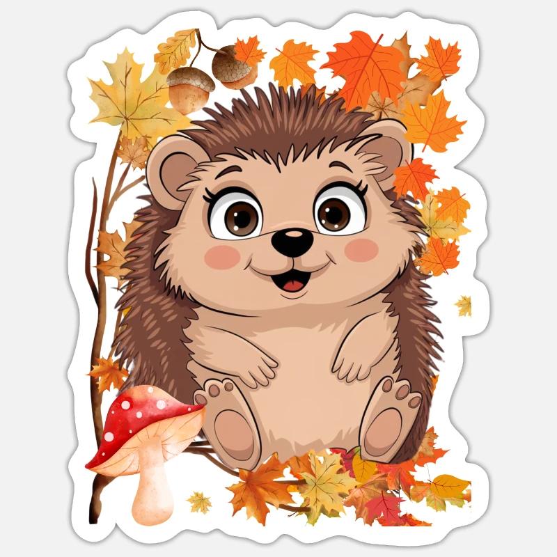 Herbst - Sticker Größe S (10 x 10 cm) - Mattweiß