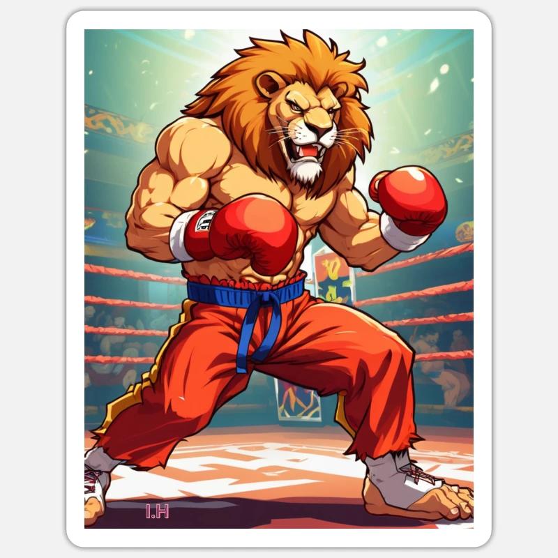 sei der Löwe in jedem Ring - Sticker Größe S (10 x 10 cm) - Mattweiß