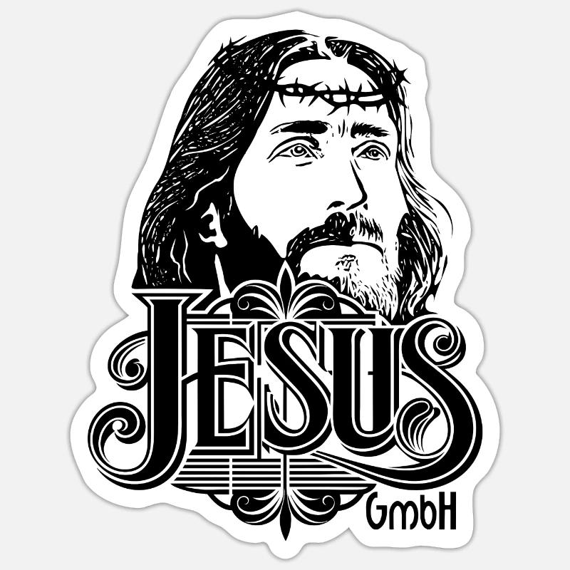 Jesus Head 2 - Sticker size S (10 x 10 cm) - white matte