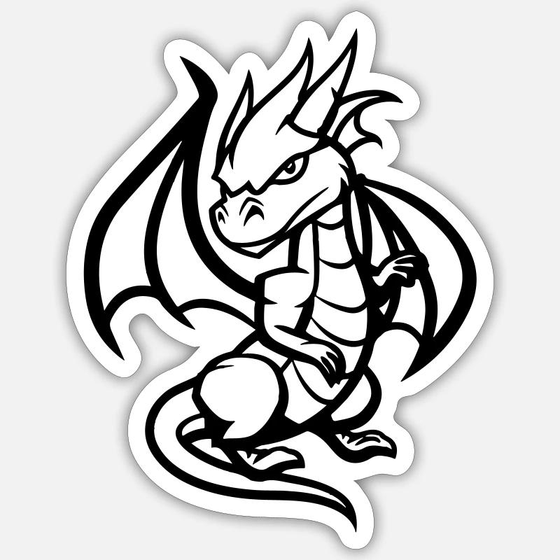 dragon - Sticker size S (10 x 10 cm) - white matte