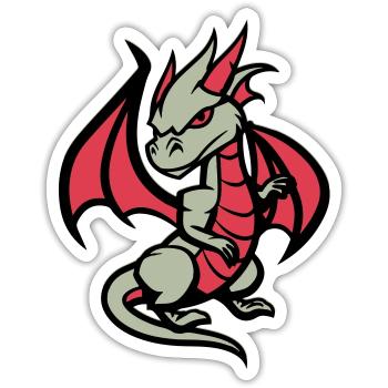 drache comic - Sticker Größe S (10 x 10 cm) - Mattweiß - Vorne
