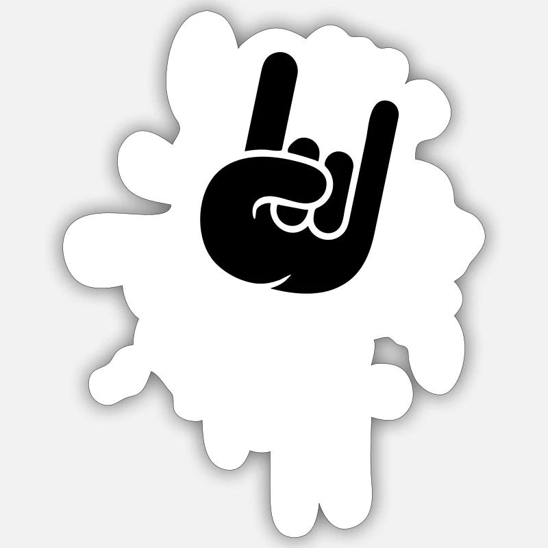 Heavy Metal Hard Rock Graffiti Cornes Geste de la main Sticker taille S (10 x 10 cm)
