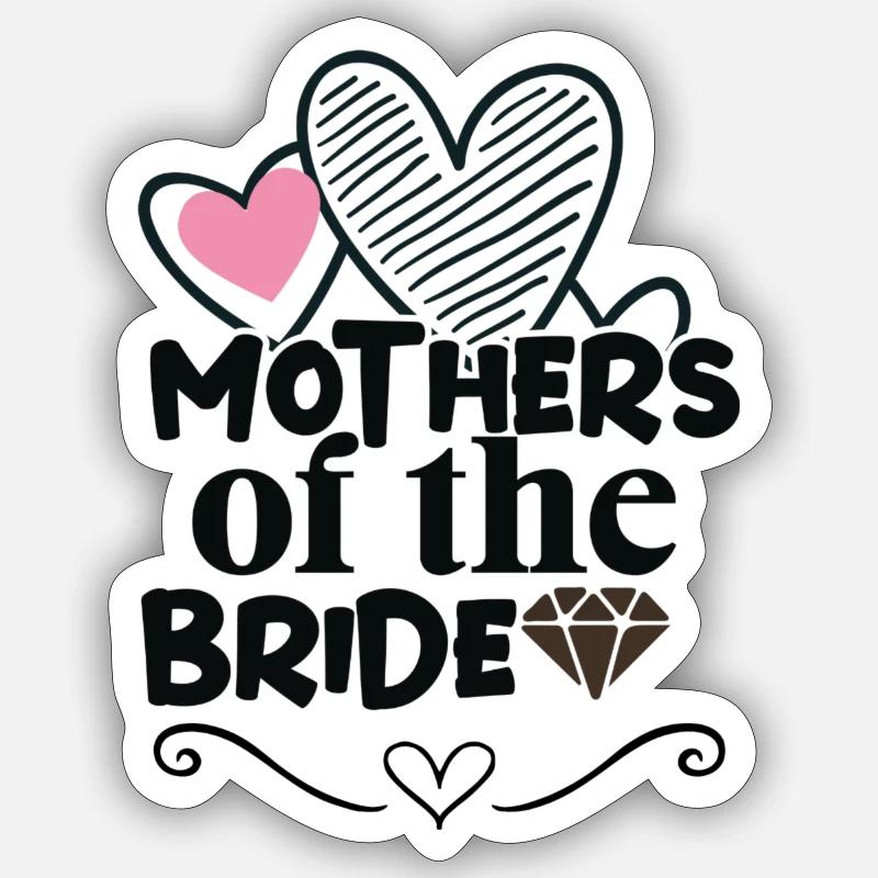 Mère De La Mariée - Sticker taille S (10 x 10 cm) - blanc mat