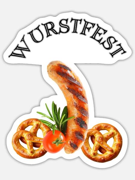 Wurstfest Men - Sticker Größe S (10 x 10 cm) - Mattweiß