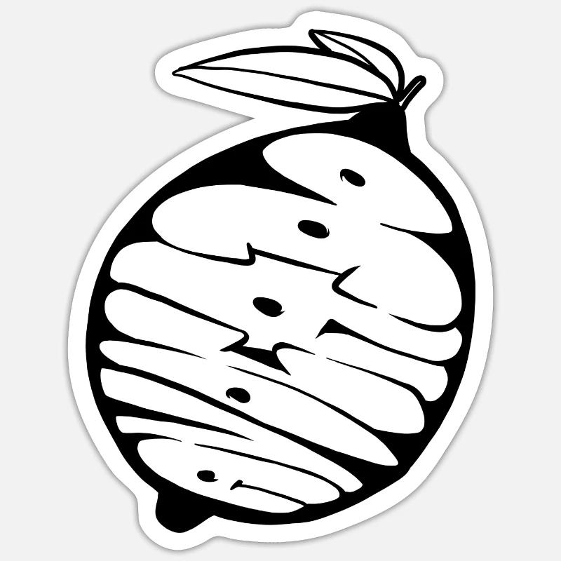 Avocat-Citron Graff (stencil) Sticker taille S (10 x 10 cm)