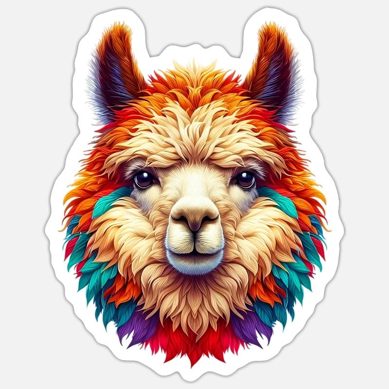Alpaca - Sticker size S (10 x 10 cm) - white matte