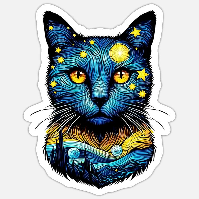 Cat - Sticker size S (10 x 10 cm) - white matte