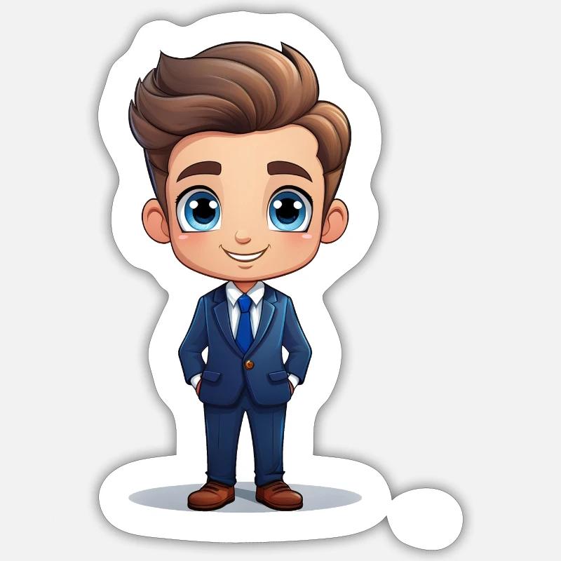 Geschäftsmann oder Businessmann - Sticker Größe S (10 x 10 cm) - Mattweiß