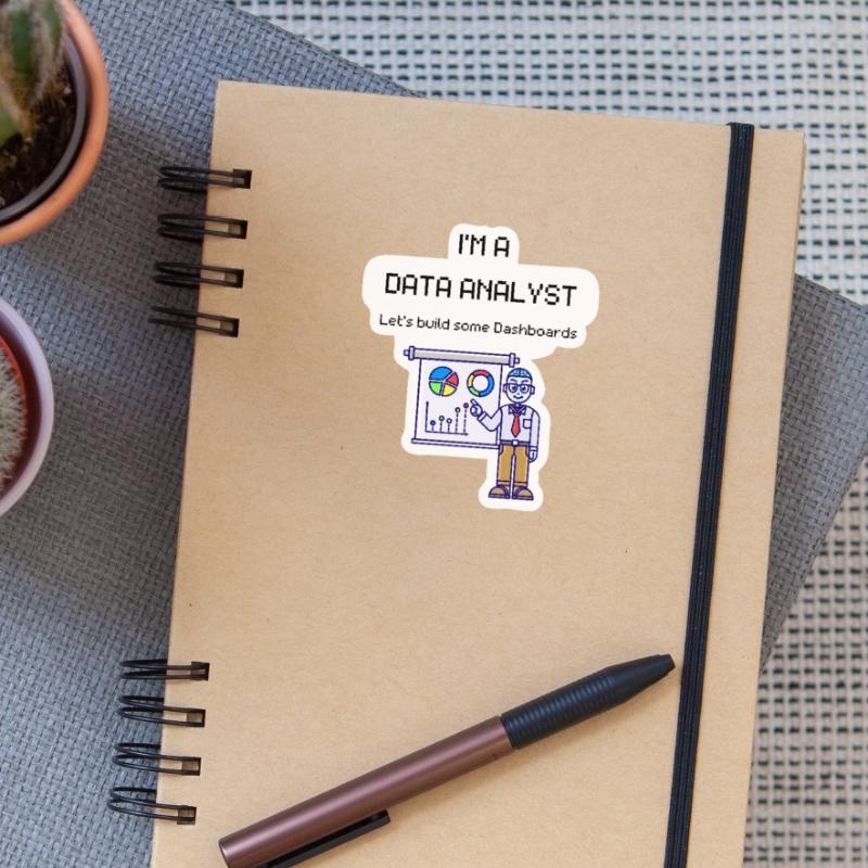 Data Analyst Ingénieur Power BI SQL Data AI Coder Sticker taille S (10 x 10 cm)
