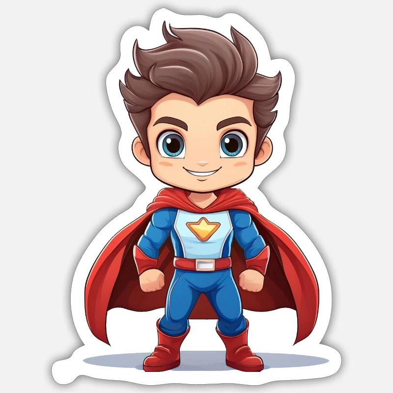 Super-héros - Sticker taille S (10 x 10 cm) - blanc mat