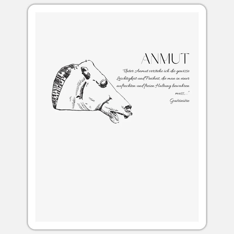 Anmut - Sticker Größe S (10 x 10 cm) - Mattweiß