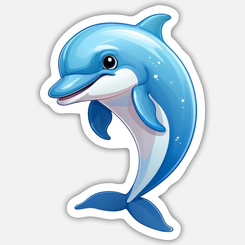 Cute Dolphin - Sticker size S (10 x 10 cm) - white matte