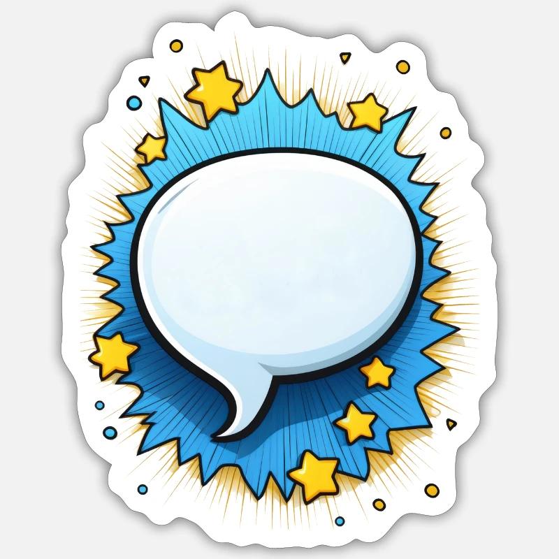 bulle de bande dessinée - Sticker taille S (10 x 10 cm) - blanc mat