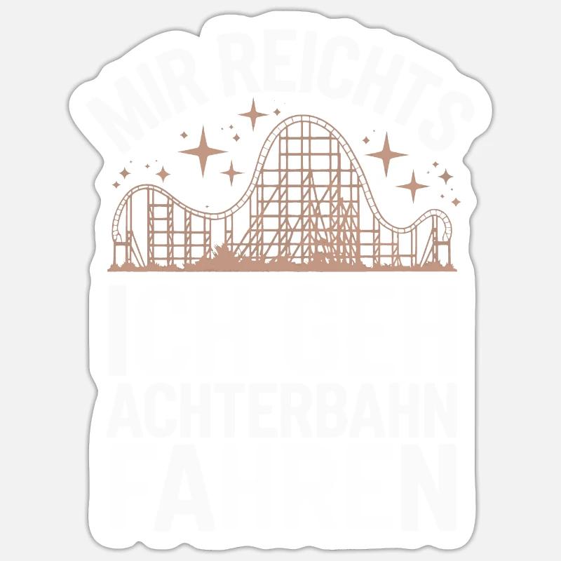Achterbahn Freizeitpark Roller Coaster Sticker Größe S (10 x 10 cm)