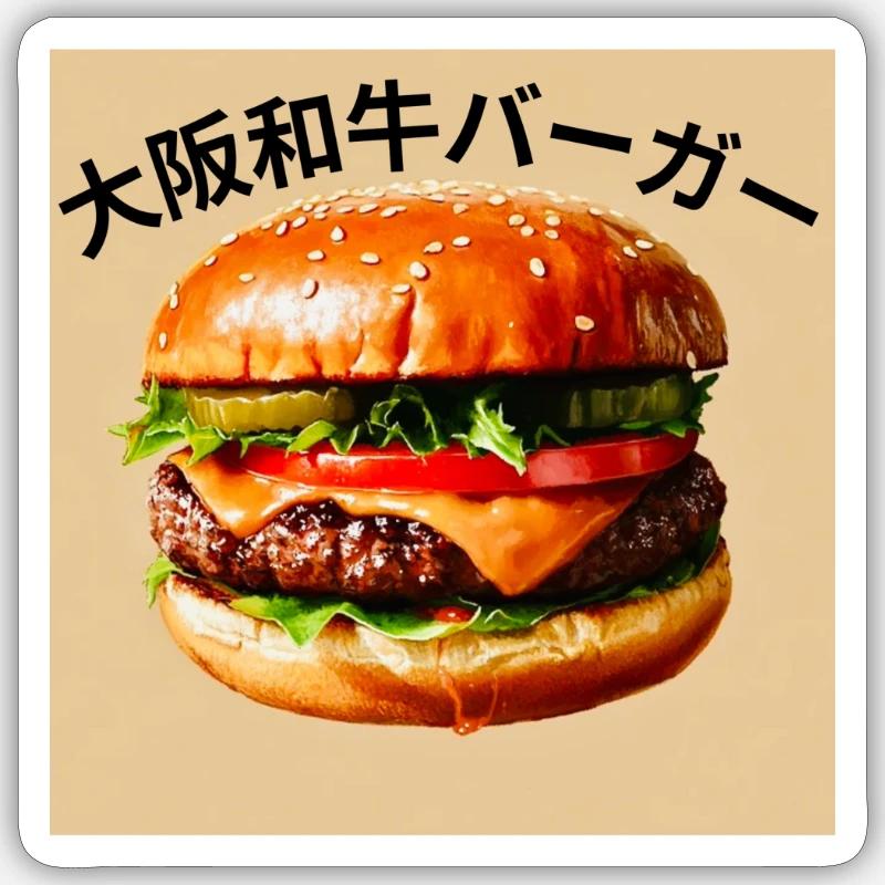 Osaka Burger - Sticker size S (10 x 10 cm) - white matte