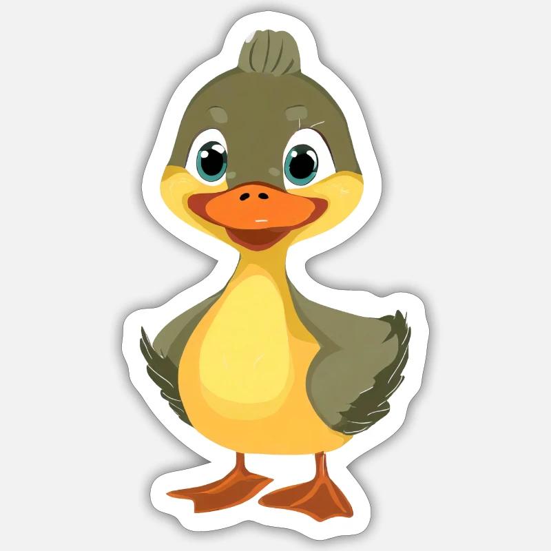 Duck Chick Illustration - Sticker size S (10 x 10 cm) - white matte