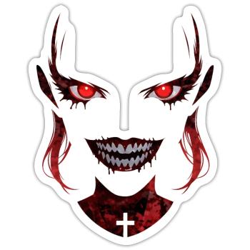 La Nonne Alien - Sticker taille S (10 x 10 cm) - blanc mat - Devant