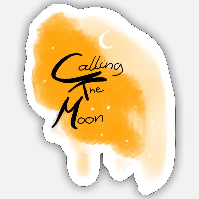 Calling the moon - Sticker Größe S (10 x 10 cm) - Mattweiß
