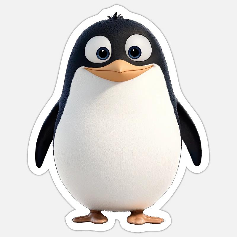 Der Pinguin, ein Frackträger - Sticker Größe S (10 x 10 cm) - Mattweiß