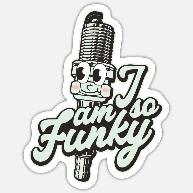 I am so Funky - Sticker Größe S (10 x 10 cm) - Mattweiß