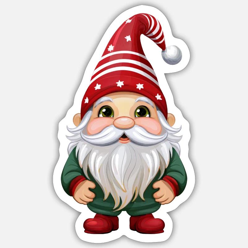 Gnom, Kobold oder Wichtel zu Weihnachten Sticker Größe S (10 x 10 cm)