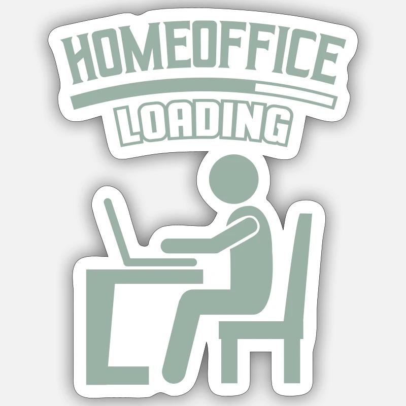 Arbeit Büro Homeoffice Loading - Sticker Größe S (10 x 10 cm) - Mattweiß