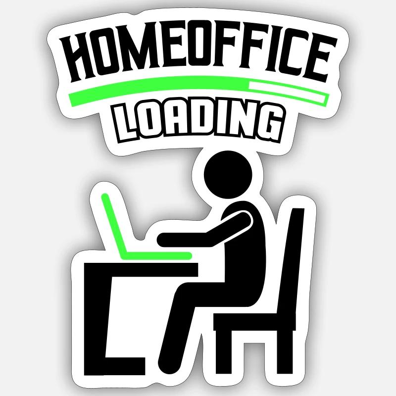 Arbeit Büro Homeoffice Loading - Sticker Größe S (10 x 10 cm) - Mattweiß
