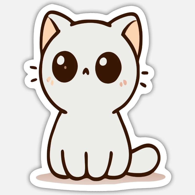 Katze - Sticker Größe S (10 x 10 cm) - Mattweiß