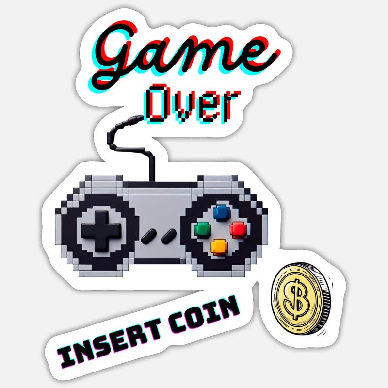 Game over - Sticker size S (10 x 10 cm) - white matte