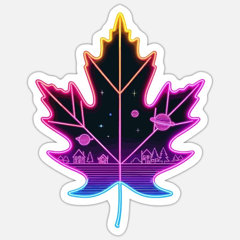 Maple leaf - Sticker size S (10 x 10 cm) - white matte
