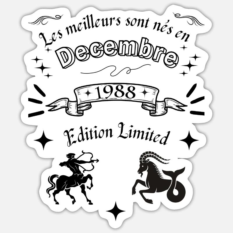 Décembre Sticker taille S (10 x 10 cm)
