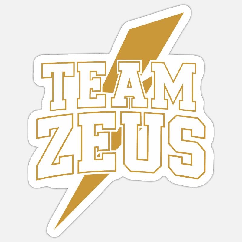 Team Zeus - Sticker taille S (10 x 10 cm) - blanc mat