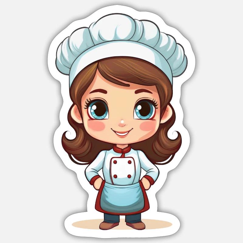 Bäckerin oder Köchin - Sticker Größe S (10 x 10 cm) - Mattweiß