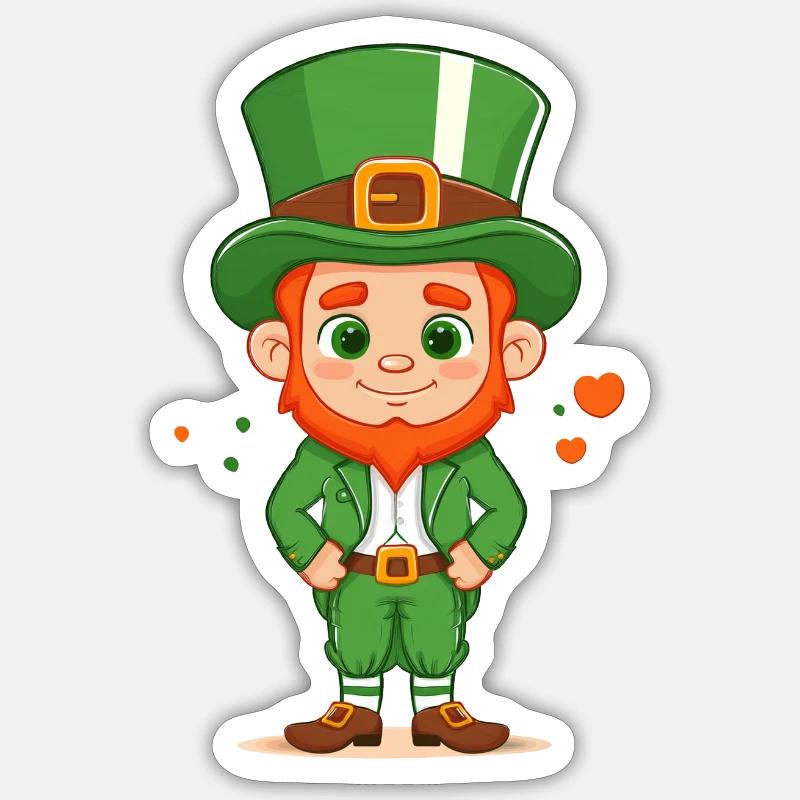 La Saint-Patrick - Sticker taille S (10 x 10 cm) - blanc mat